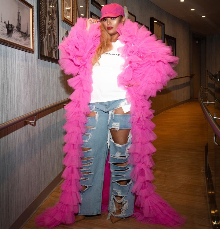 Oyemwen Hot Pink Tulle Jacket