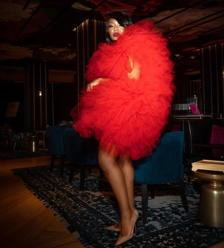 Oyemwen Red Tulle Vest