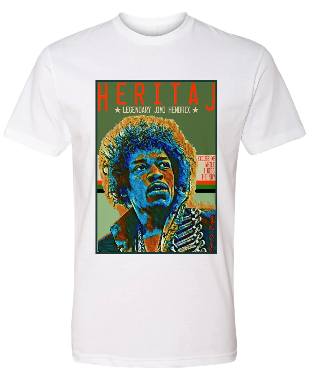 Heritaj JIMI HENDRIX-ABSTRACT FRAME T-Shirt