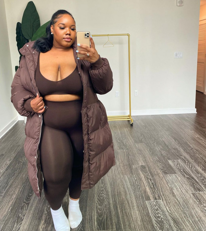 Oyemwen Luxe Leisure Puffer Coat Brown