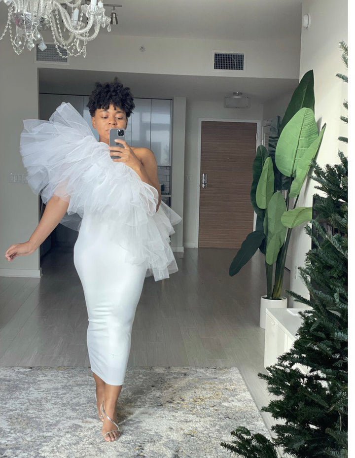 Oyemwen Turn Heads One Shoulder Tutu Dress (Custom Colors Available)