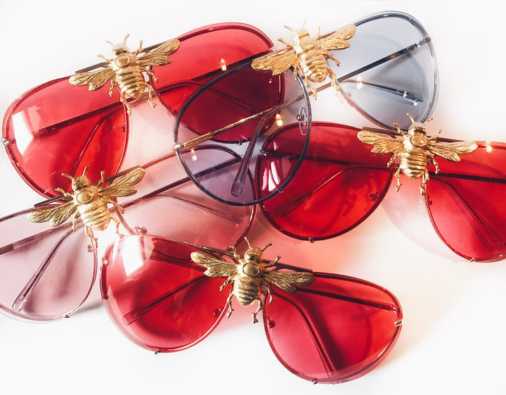 Nroda I'll Be Rich Forever Bee Aviator Sunglasses as Worn by Rick Ross and Snoop Dogg