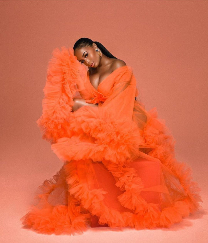 Custom Orange Tulle Robe