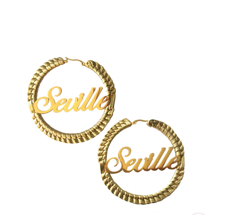 Seville Michelle Say My Name 3.25” Custom Name Hoops