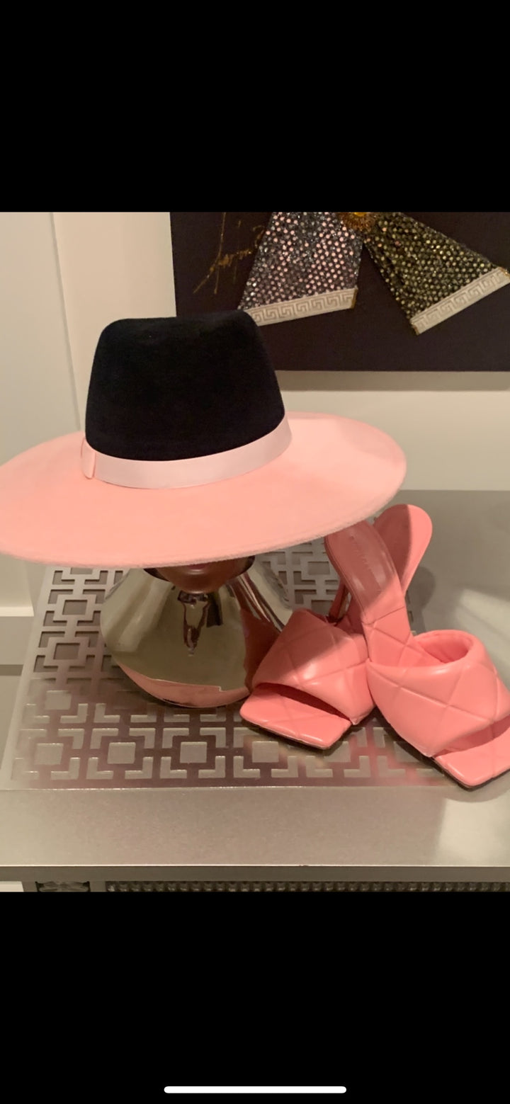 Color Block Gray and Pink Bottom Hat by Zenelia (More Colors Available)