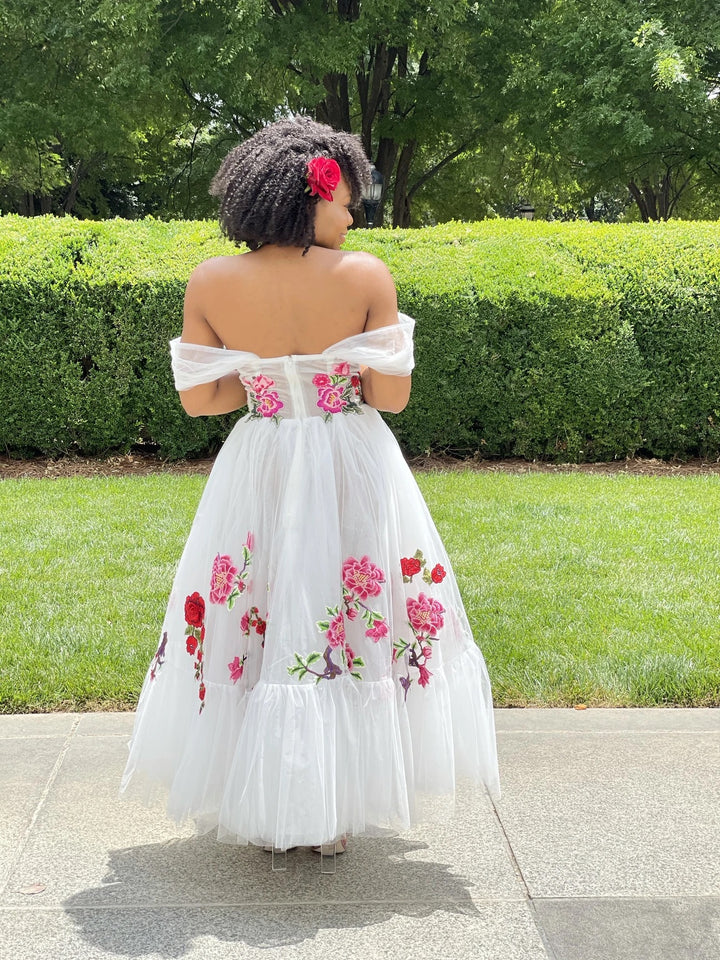Oyemwen Custom Rose Embroidered Dress