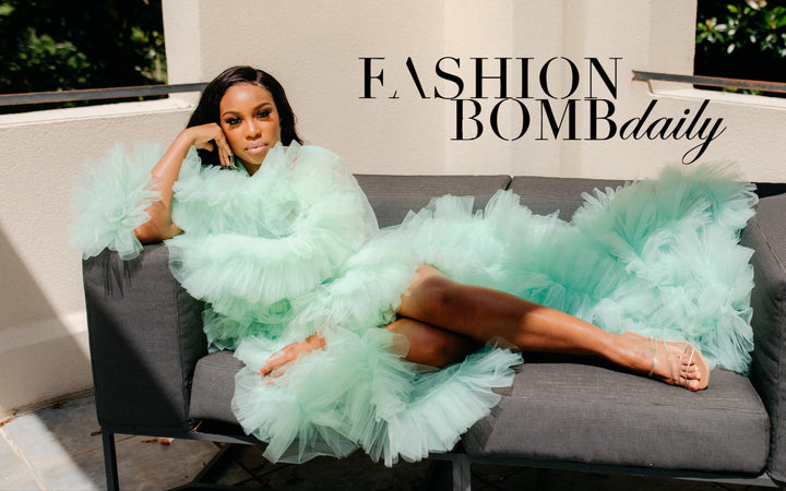 Oyemwen Mint Green Tulle Robe