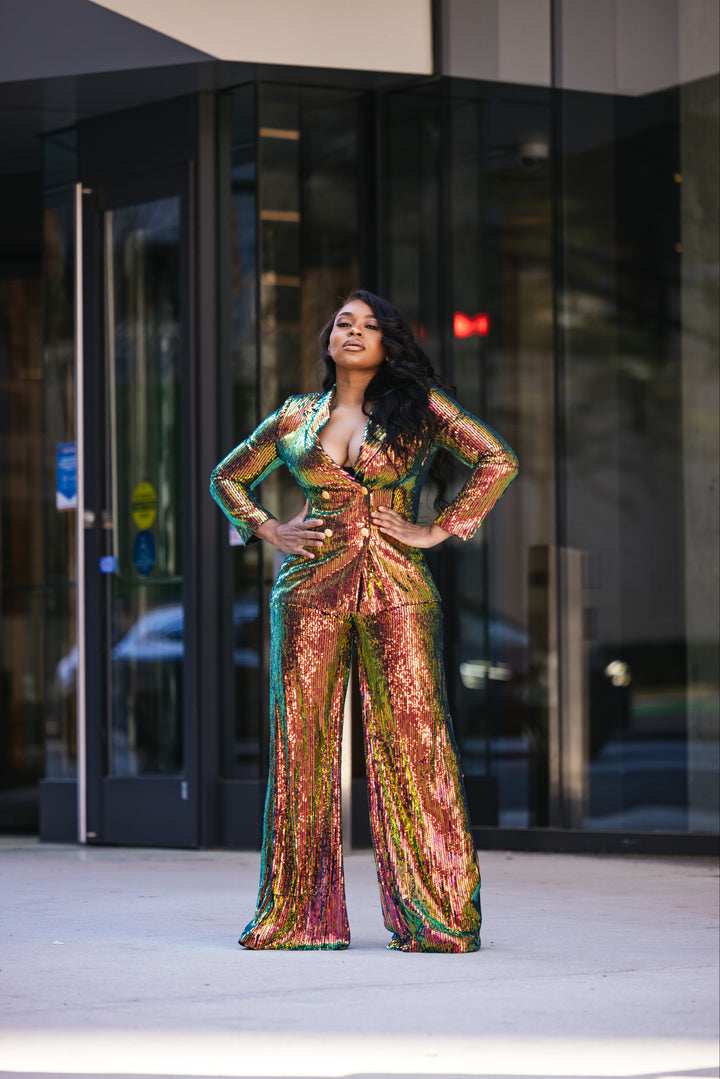 Oyemwen Business in front, Party in the back Sequins Power Suit