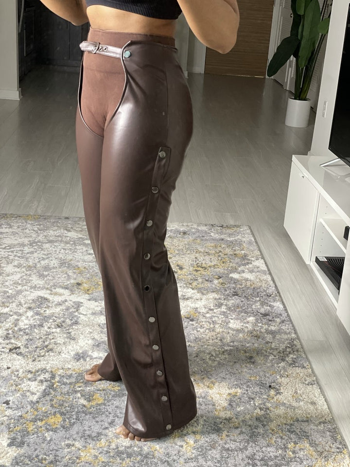 Oyemwen Vegan Leather Brown Chaps