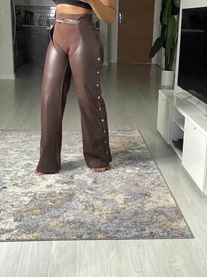 Oyemwen Vegan Leather Brown Chaps