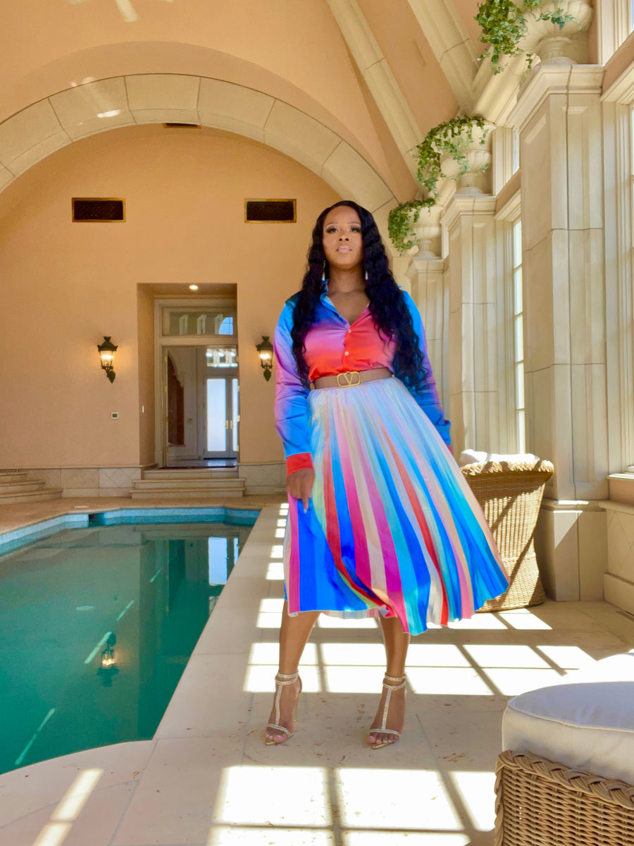 Bruce Glen Unisex Popsicle Ombre Silk Shirt Fashion Bomb World LLC