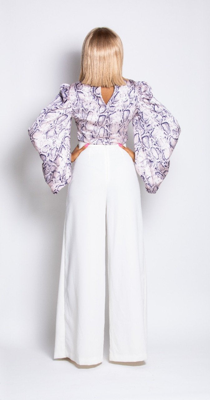 Madam Mystique White Pussybow Roselyn Blouse