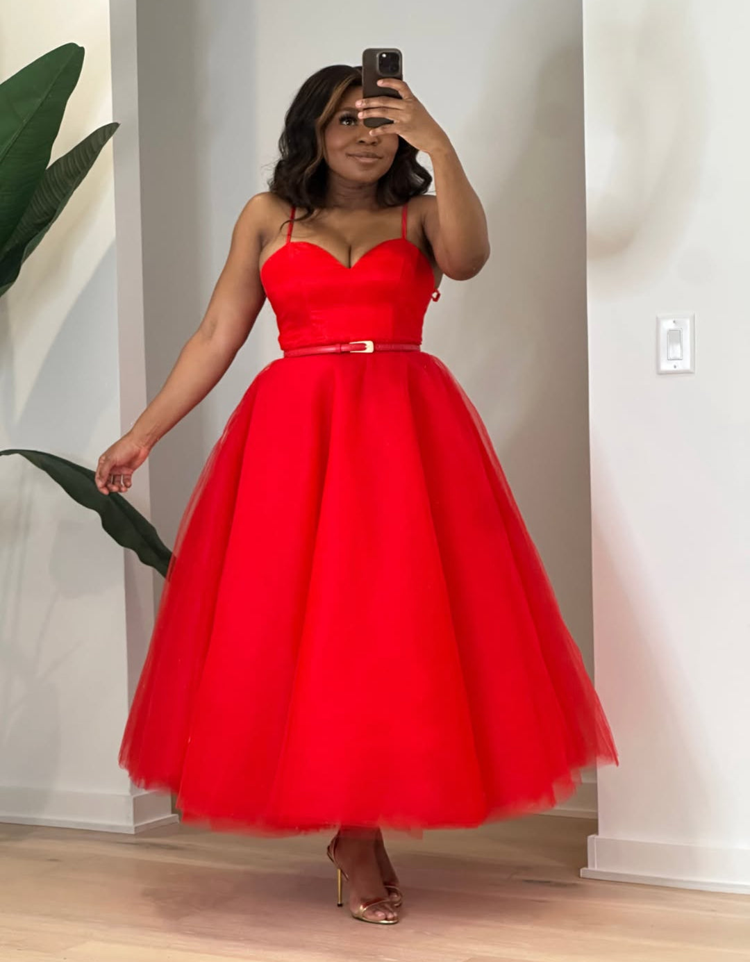 Valentine’s Day Romance Red Oyemwen Tulle Dress