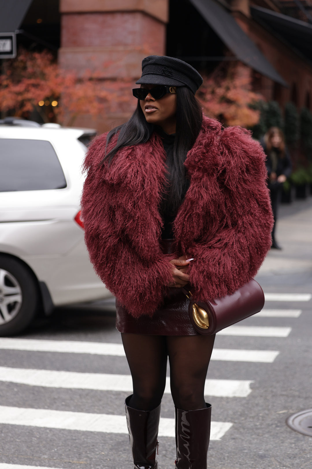 FGM Bespoke Burgundy Mongolian Jacket Coat