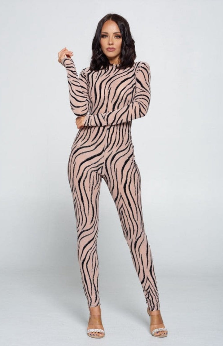 Asuso Couture Tiger Print Catsuit