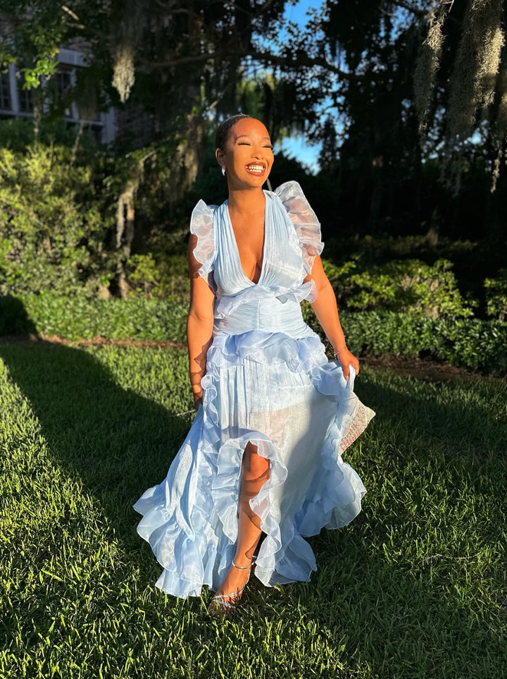 Meow and Barks All of the Frills Blue Dress