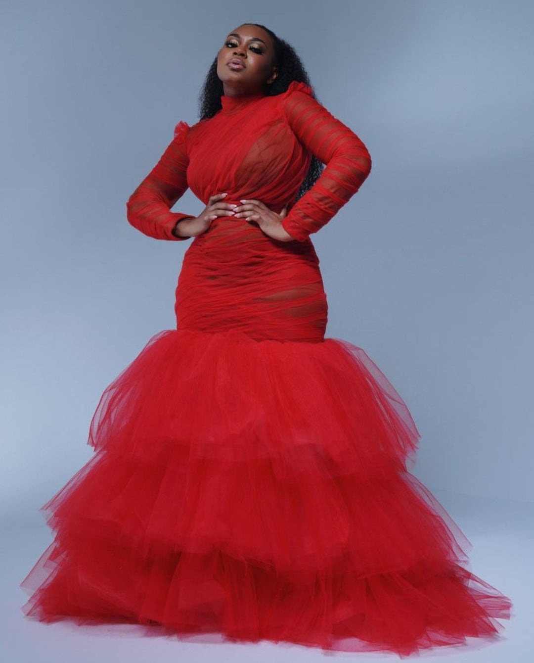 Red Oyemwen Couture Holiday Dress (As Worn by Yandy Smith)