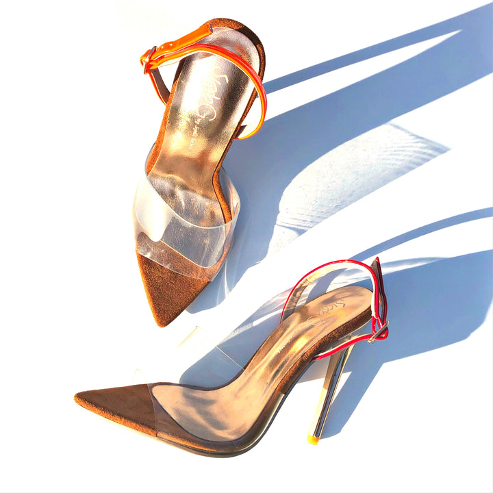 The Perfect Match PVC Multicolor Sandals (Brown and Red)