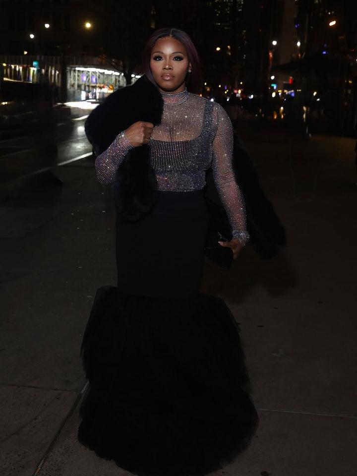 Oyemwen Noir Black Tulle Mermaid Skirt