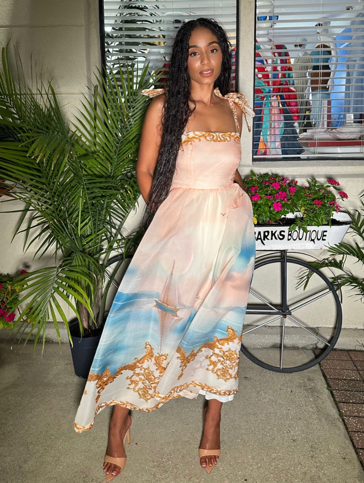 Meow and Barks Royalty on Ships Maxi Dress