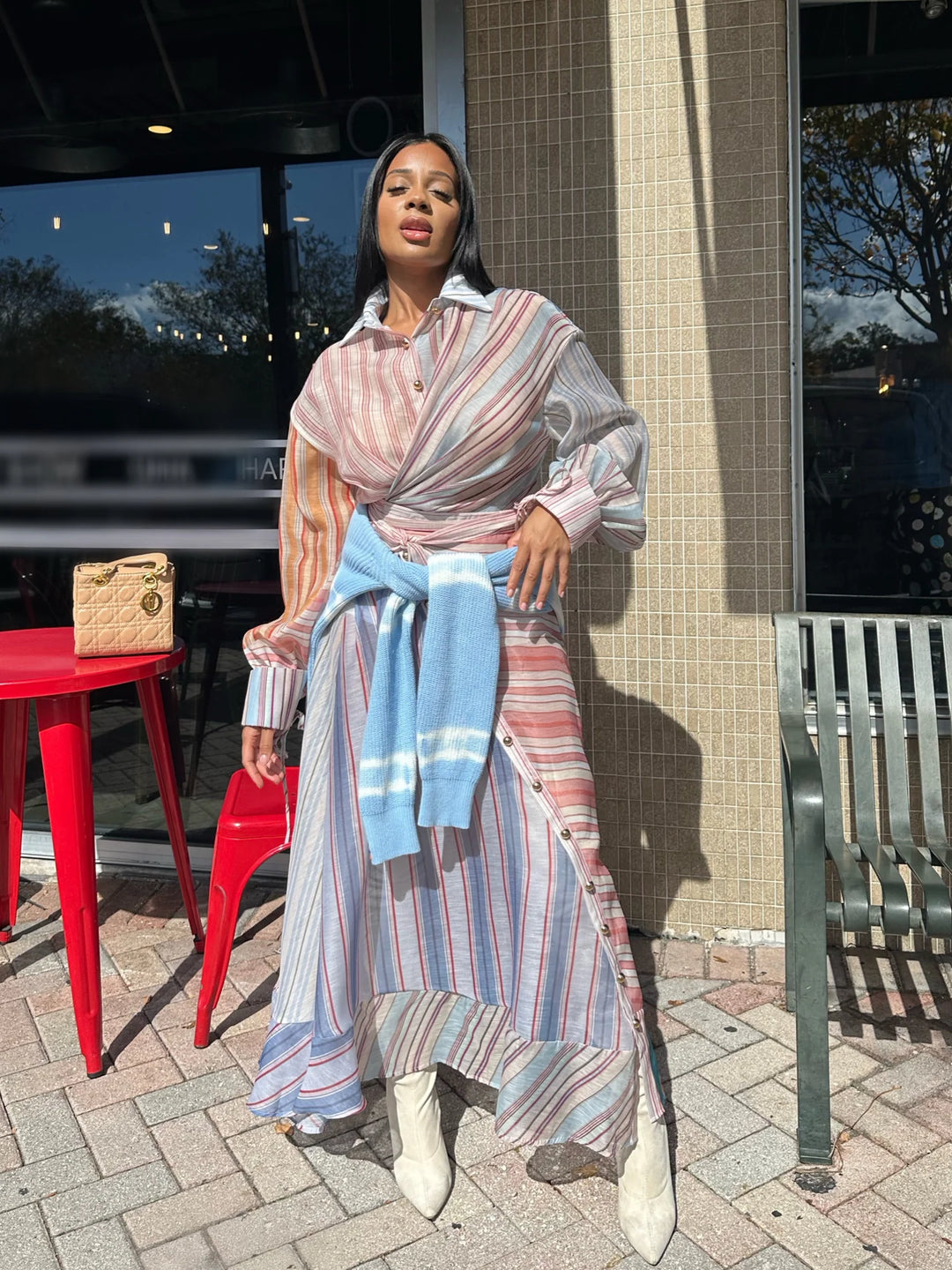 Meow and Barks Amanda Striped Dress