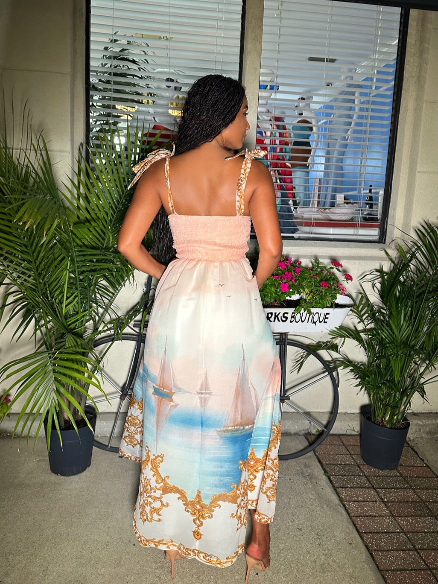 Meow and Barks Royalty on Ships Maxi Dress