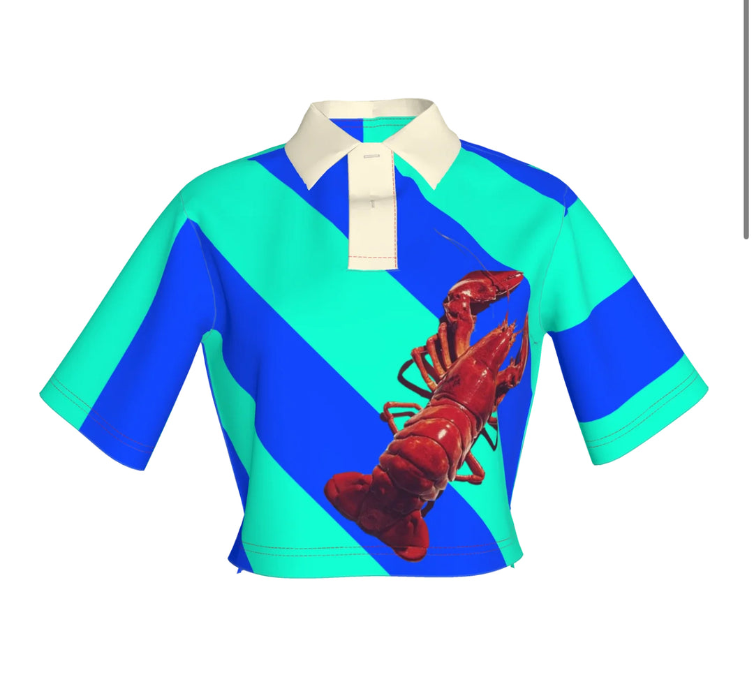 BruceGlen Lobster Rugby Cropped Polo