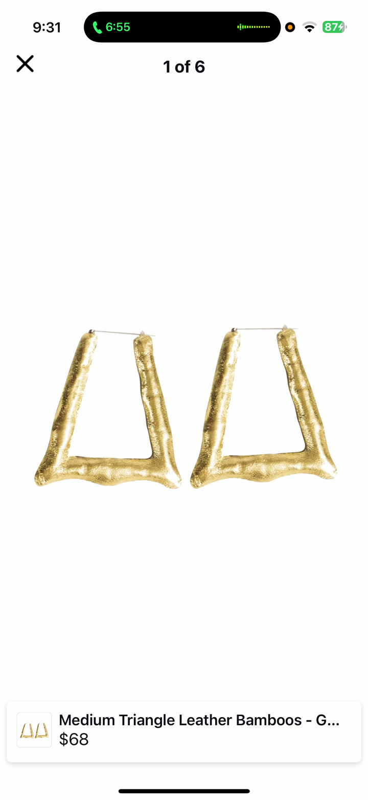 Seville Michelle Gold Lamb Wrap Triangle Earrings