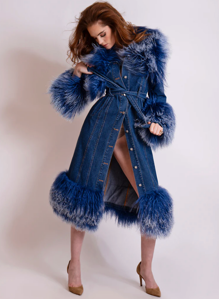 ZCRAVE MEDUSA Denim Coat w/ Mongolian Shearling