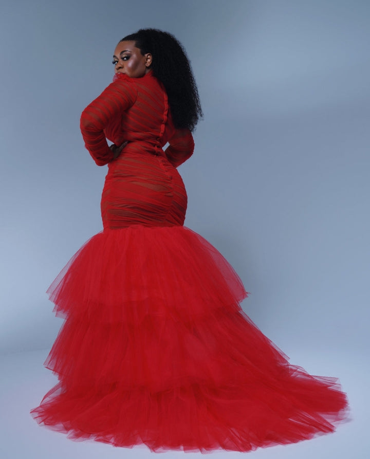 Red Oyemwen Couture Holiday Dress (As Worn by Yandy Smith)