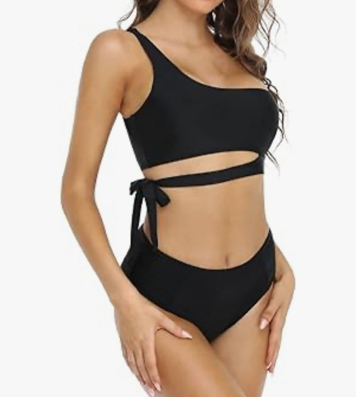 Keylows Cut Out Side Tie Black Monokini