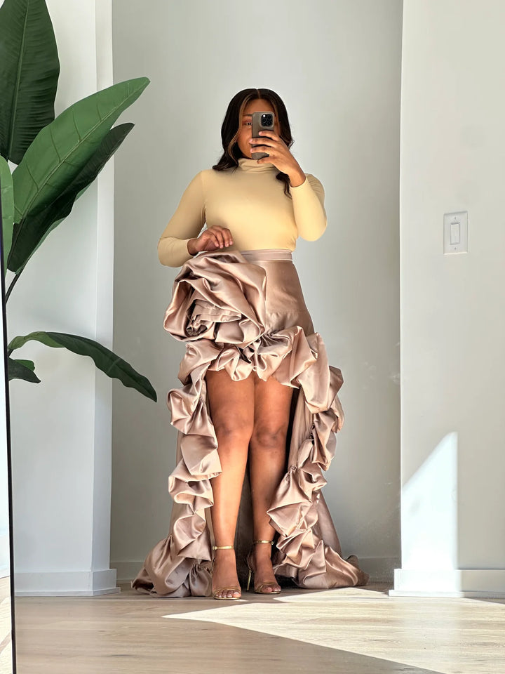 Oyemwen Custom Made Satin Rosette Skirt Only
