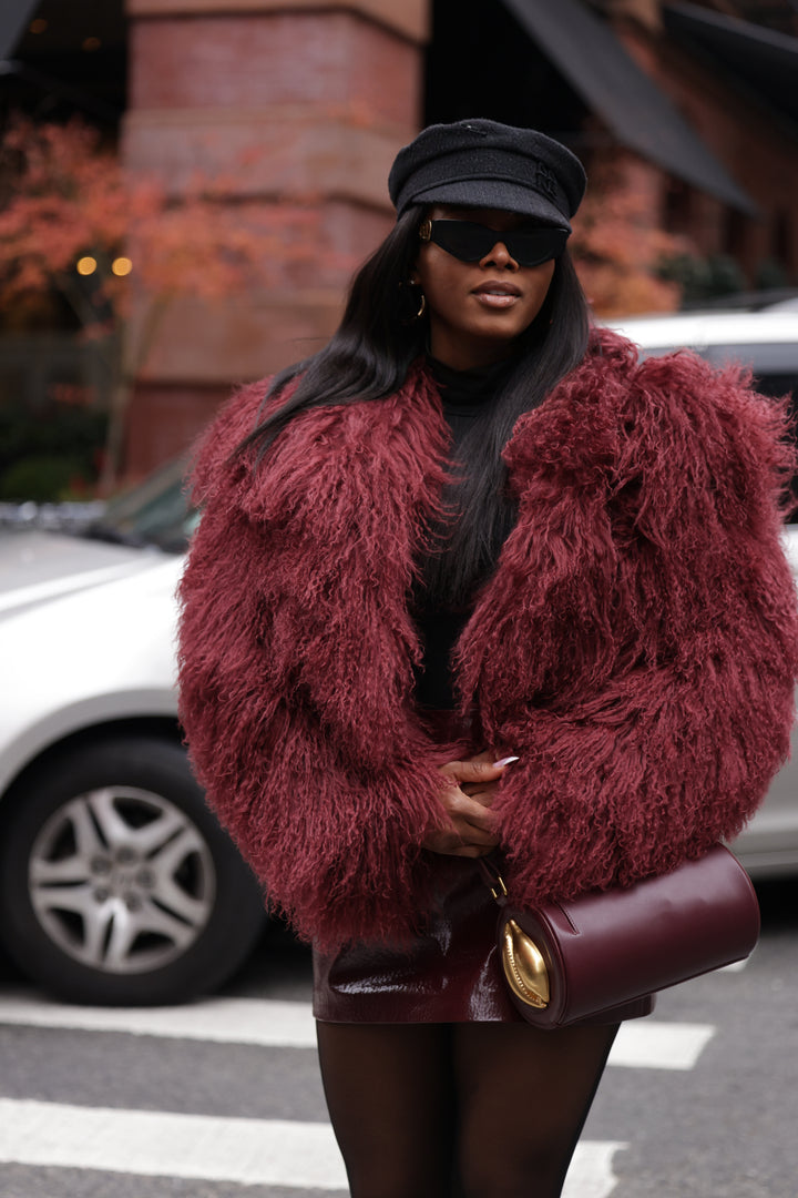 FGM Bespoke Burgundy Mongolian Jacket Coat