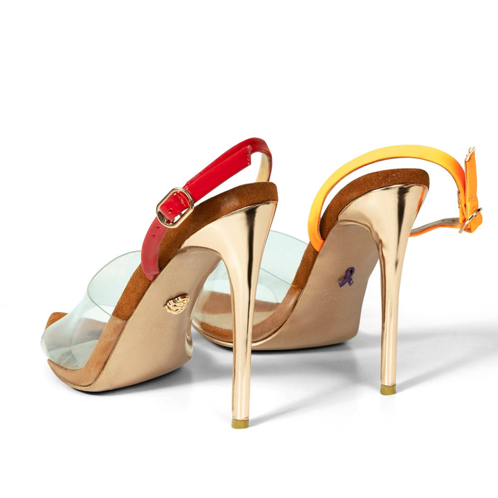 The Perfect Match PVC Multicolor Sandals (Brown and Red)