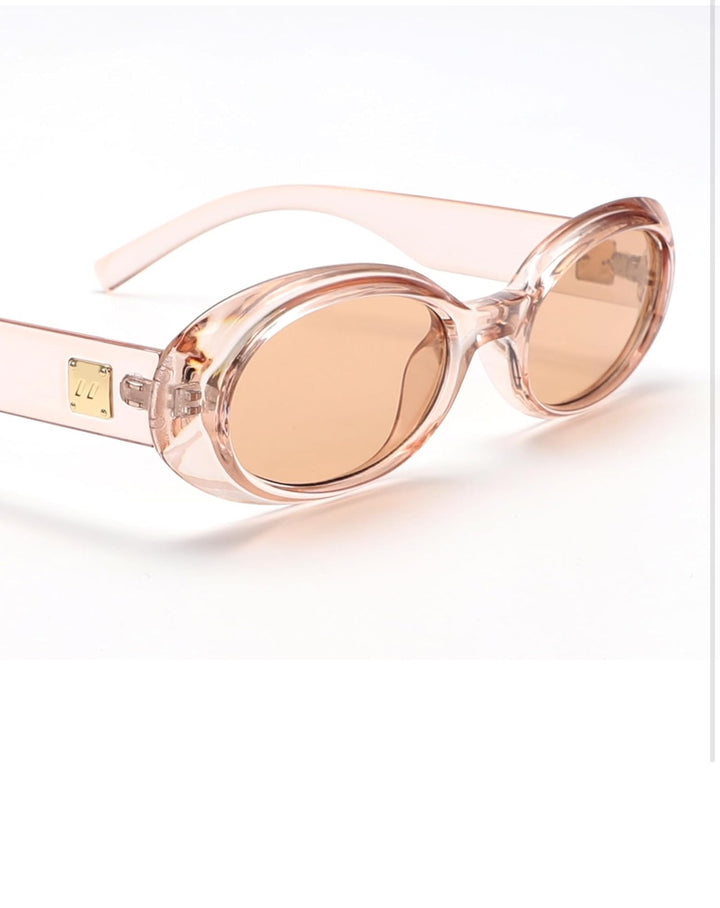 Claire So Chic Pink Oval Sunglasses