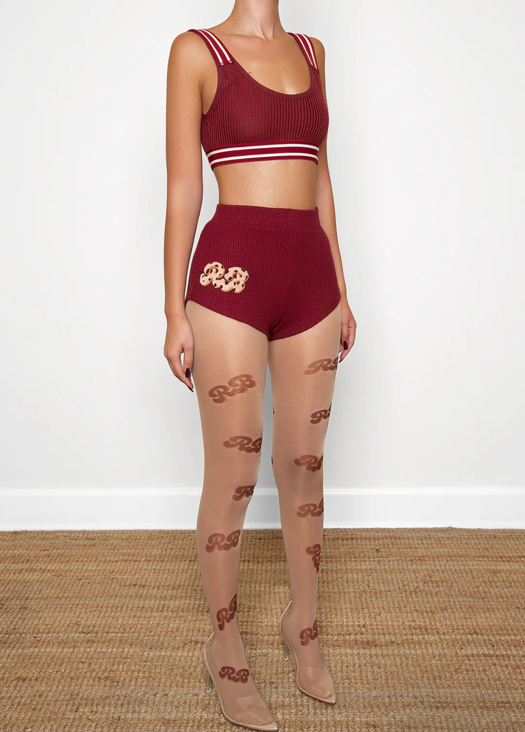 Pre-Order Ricki Brazil Smooches Burgundy Boucle Short Set