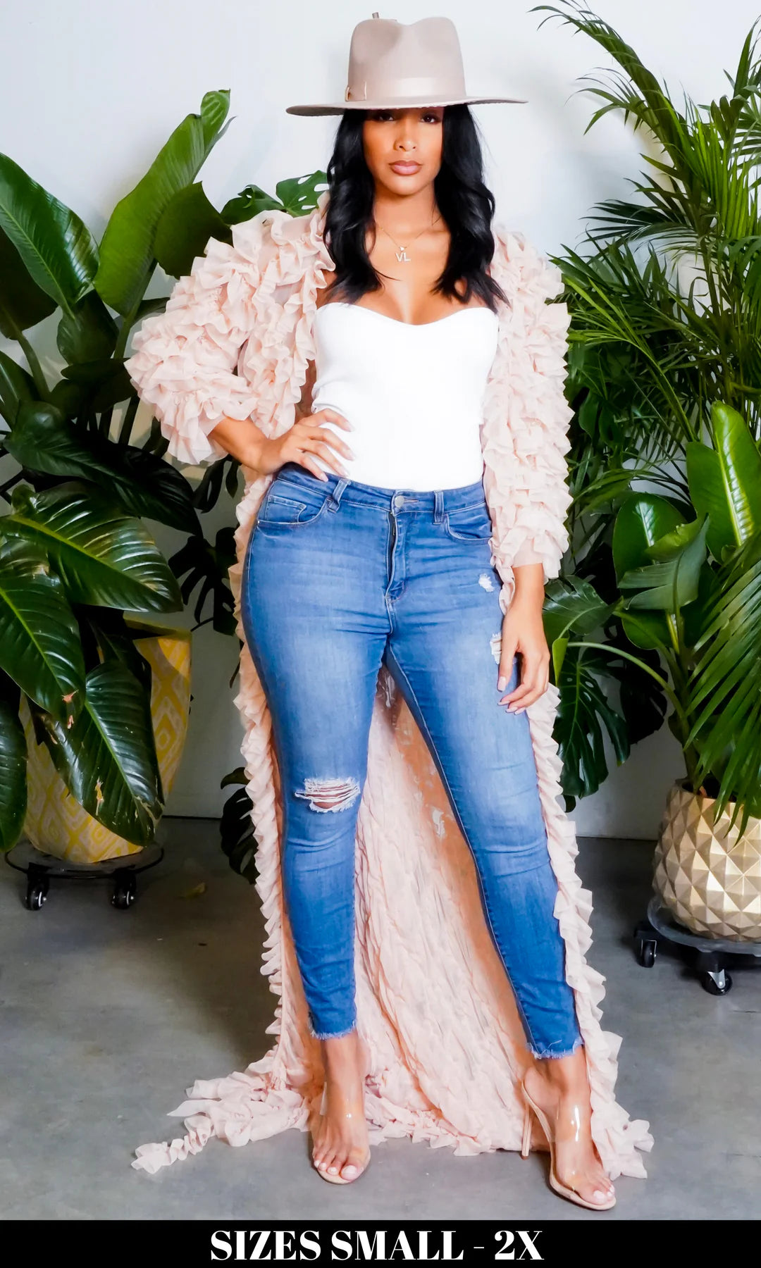 Pre-Order Cutely Covered Pink Ruffled Cardigan (as worn by Angela Simmons)