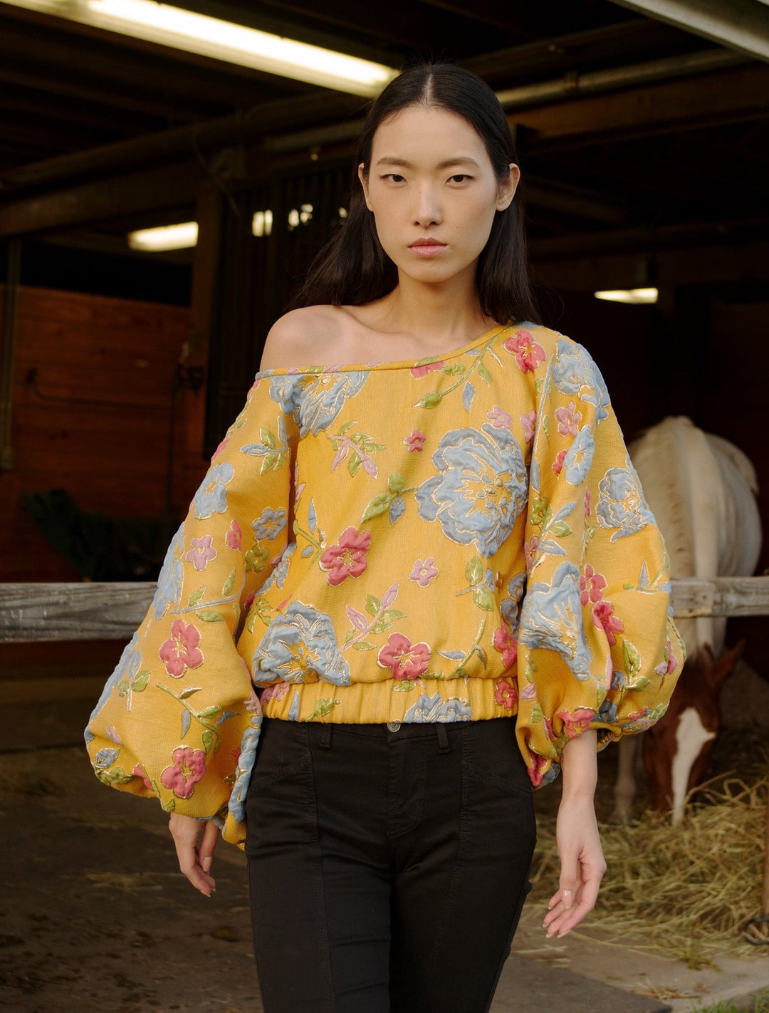 Arianne Elmy Yellow Floral Good Luck Party Blouse
