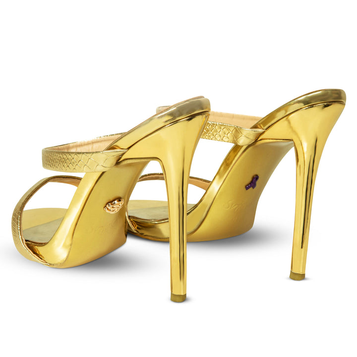 Gold On a Pedestal Mules Sandals (RUNS SMALL)