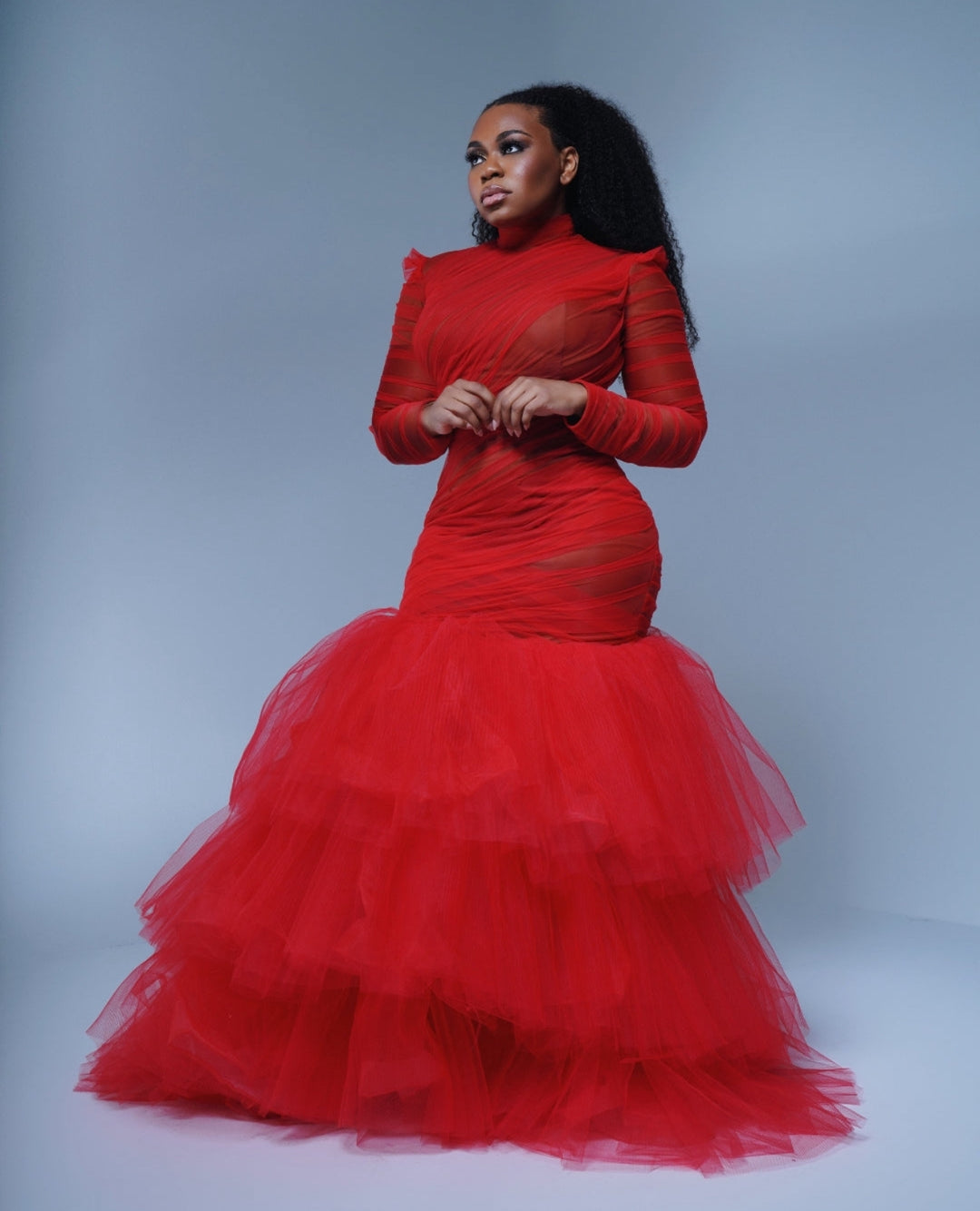 Red Oyemwen Couture Holiday Dress (As Worn by Yandy Smith)