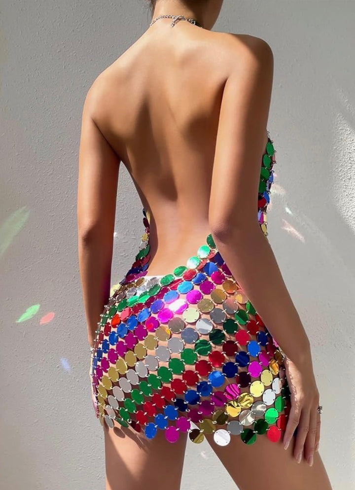 Keylows Rainbow Chain Dress (as worn by Justine Skye)