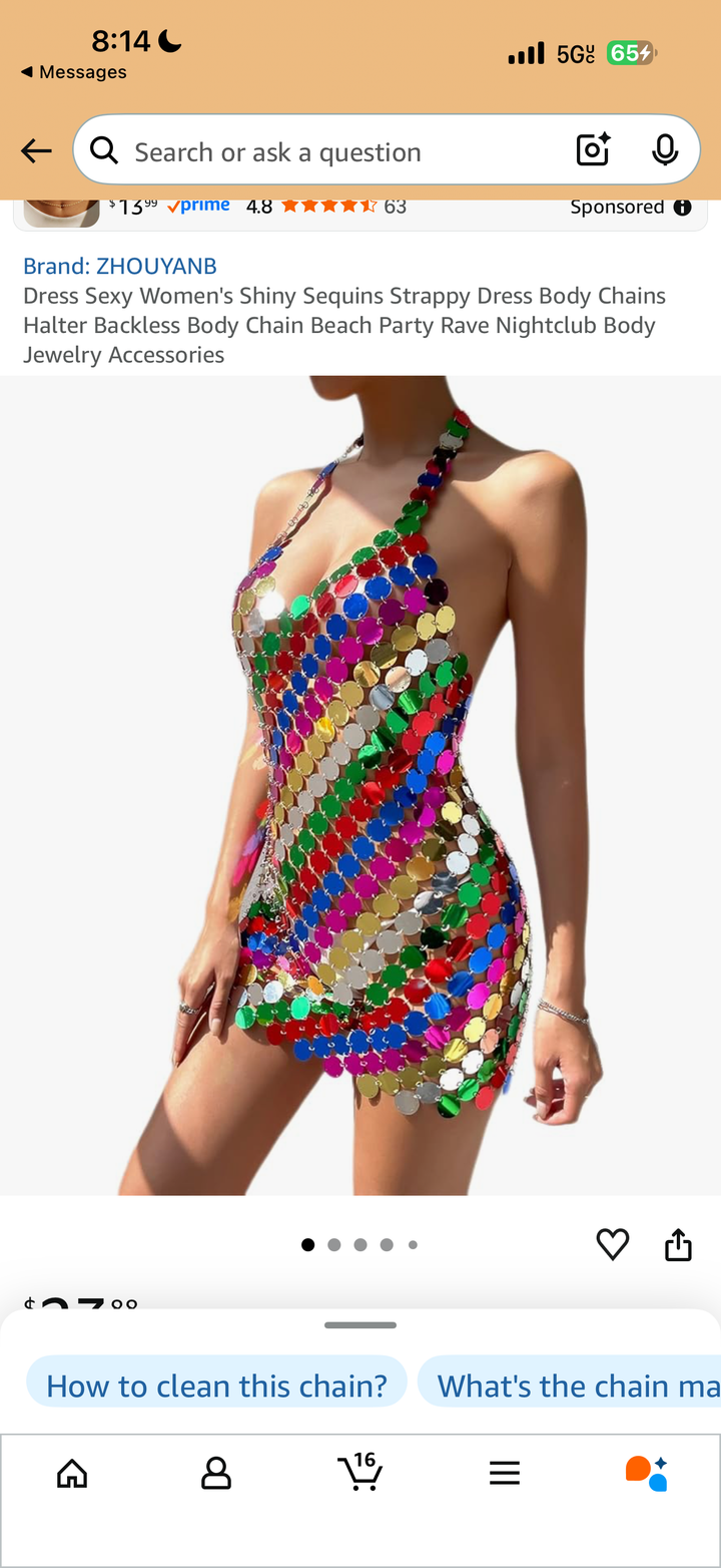 Keylows Rainbow Chain Dress (as worn by Justine Skye)