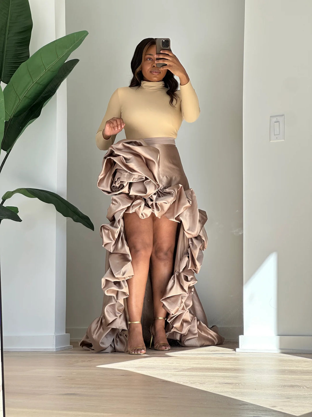 Oyemwen Custom Made Satin Rosette Skirt Only