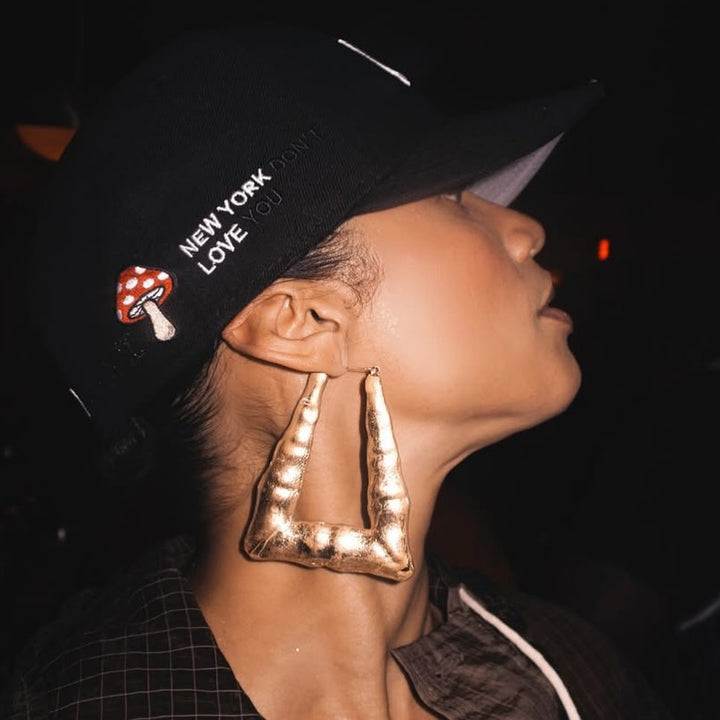 Seville Michelle Gold Lamb Wrap Triangle Earrings