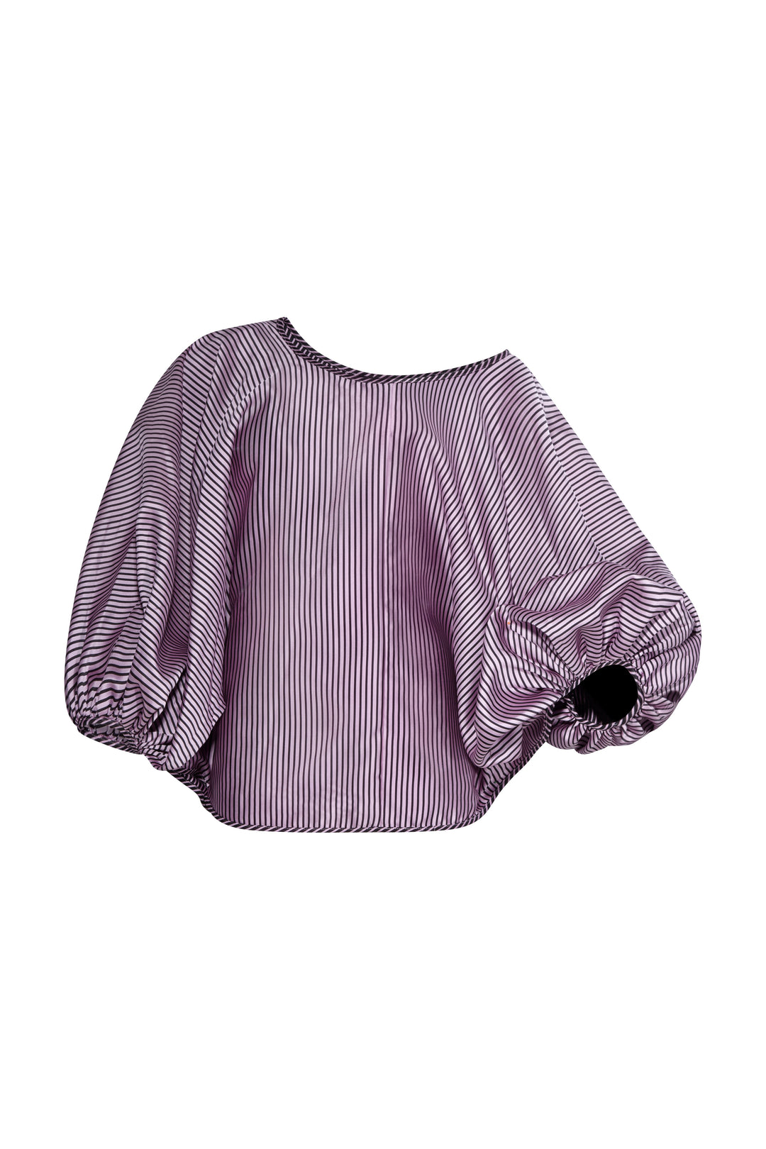 Arianne Elmy Purple and Black Billow Sleeve Party Blouse