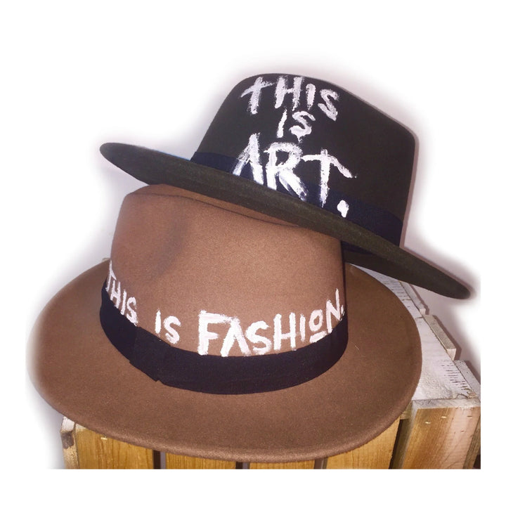 High End Junkie Tan Socialite Hand-painted Fedora