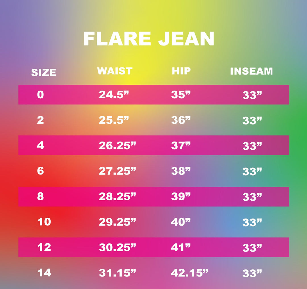 Rainbow Plaid Flare Jean