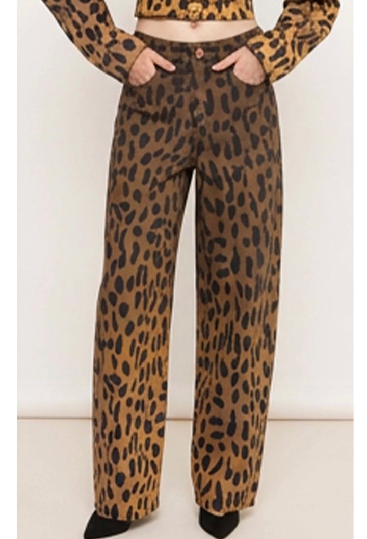 BruceGlen Leopard Ombre Barrel Pants