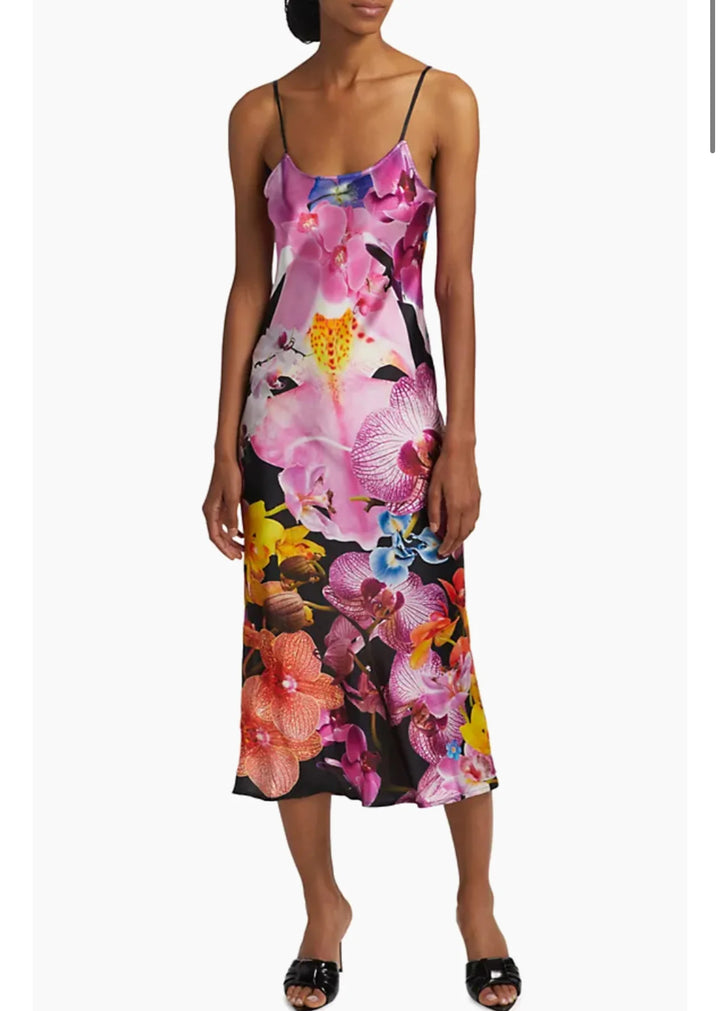 BruceGlen Orchid Multicolor Party Silk Slip Dress