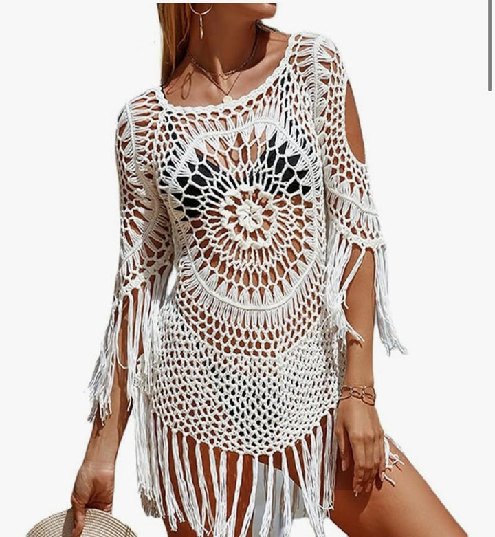 Keylows Crochet Black Cover Up (as Worn by JLo)